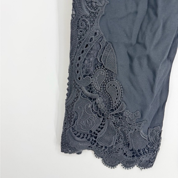Jonathan Simkhai Lace Hem High Rise Zip Up Flare Leg Pants - Picture 4 of 4